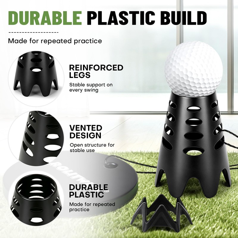 Rolitwils Golf Simulator Tee Anchor Kit, 16-Piece Tether Set with