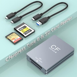 CFexpress Type B Card Reader SD Card Reader Cfexpress Type B USB 3.2 Gen 2 10 Gbit/s Memory Card Reader Thunderbolt CF express Reader Aluminum CFexpress Adapter Support Android/Windows/Mac OS/Linux