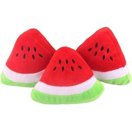 Seadiquiet 1Pc Watermelon Pet Toy Chew Squeaker Squeaky Plush Cotton Triangle Ball Watermelon Sound Toys Puppies Small Dogs Useful and Deft, Dog Squeak Toys, Tiny Puppy Toys(Red)