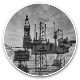 2 x 30cm Vinyl Stickers - Offshore Gas Oil Platform Decals 36588