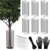 UQM Tree Trunk Protector, 12 Pcs Metal Tree Guards Trunk