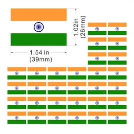 Womaha 30 Sheets Temporary India Flag Tattoos Fans Face Tattoo Stickers for Adults Kids Group Activity Props