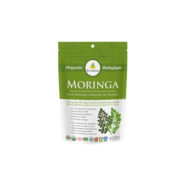 Eco Ideas Organic Moringa Leaf Powder - 227g + BONUS