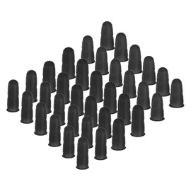 PATIKIL Finger Covers Cots, Black Silicone Finger Tips Protectors Gloves Anti-Slip Fingertip Caps Reusable for Sewing Gardening Dry Skin Finger Cracking, S/M/L, 36 Pcs