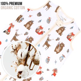 Mama Cheetah Baby Sleep Sack 0.5 TOG, Organic Cotton Baby Wearable Blanket, Swaddle Transition Baby Sleeping Bag, Boy Girl Newborn Infant, M (6-12 Month), 3-Pack