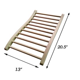 LTCCDSS Sauna Backrest Canadian Hemlock Wooden | S-Shape Design - Slip-Resistant - Non-Toxic - Comfortable - Sauna Accessories Kit Apply to Barrel or Infrared Sauna (20.5 in * 13 in)