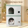 Plastic Cat House for Indoor Outdoor, Weatherproof Outside Cat House