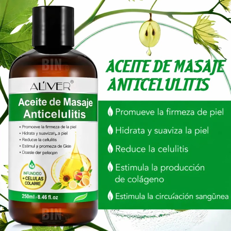 Aceite Masaje Corporal Aliver Anticelulitis Moldeador 250ml