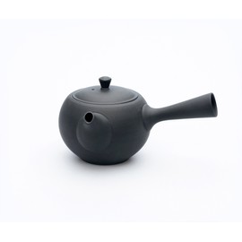 Azmaya Tokoname Teapot - Black Unglazed Ceramic 225ml Round Kyusu