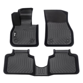 IKON MOTORSPORTS 3D Molded TPE Floor Mats, Compatible with 2017-2024 Mini Cooper Countryman F60 Automatic, Black All Weather Waterproof Anti-Slip Floor Liners, Front 2nd Row Interior Accessories 3PCS