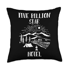 Five billion star hotel camping hiking Throw Pillow