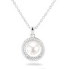 Schöner-SD 925 Silver Necklace with Pearl Pendant Freshwater Pearl Cubic