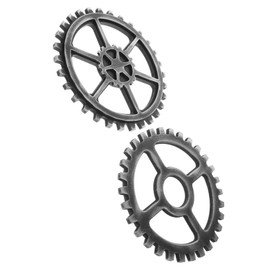 OHPHCALL 2Pcs Vintage Wooden Gear Wall Decor Steampunk Style Hanging Wooden Gear Ornament for Industrial Rustic and Farmhouse Home Decoration Unique Gear Wheel Wall Art