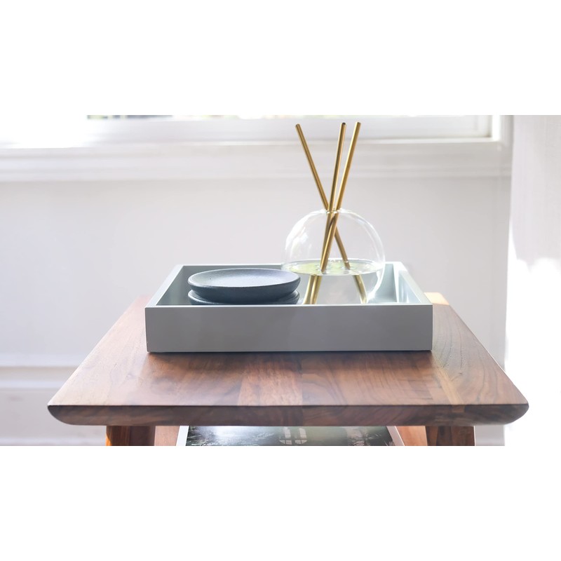 Montecito Home - 10"x10" Small Square Wood Decorative Tray for