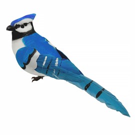 LWINGFLYER Blue Jay Realistic Artificial Birds Ornaments Feathered Bird Model for Decoration Arts & Crafts Photo Props Floral Arrangements Home Decor Figurines