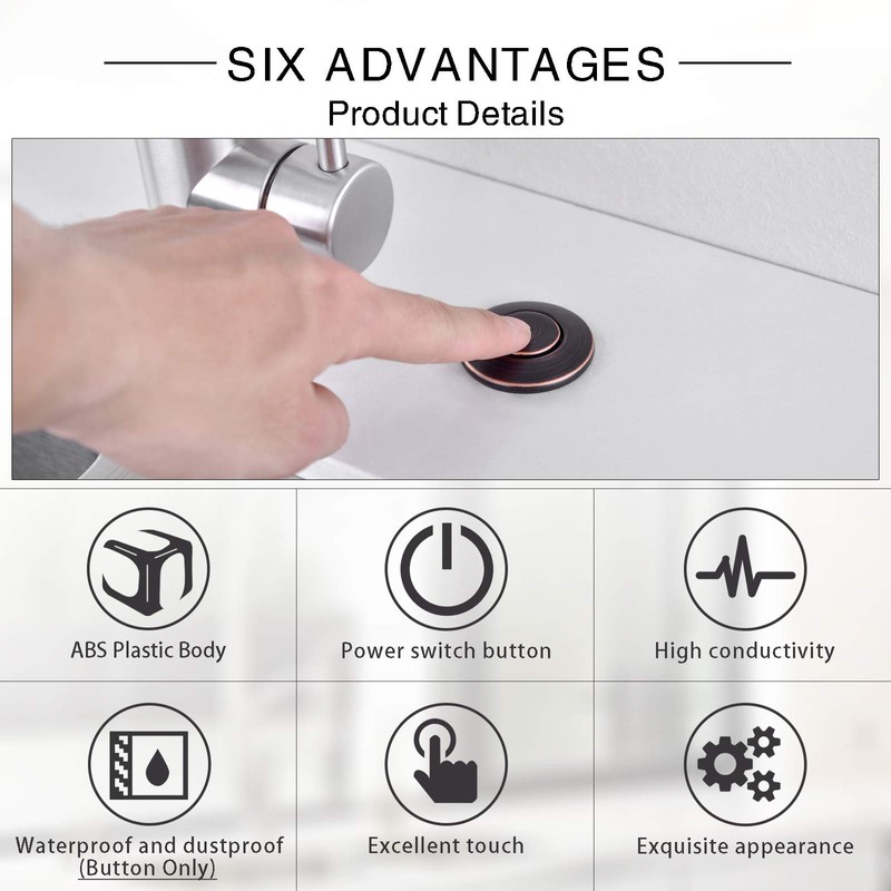 SINKINGDOM Sink Top Garbage Disposal Air Switch Kit with Long