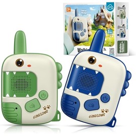Walkie Talkies para Niños de 6 a 12 Años - paquete de 2 Radios Bidireccionales con Sonido Nítido, Largo Alcance - Ideal para Juego en Camping y como regalo para días festivos como Navidad (Dinosaurio)