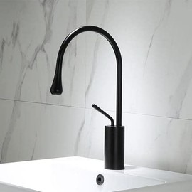 NDZZQBPGO Bathroom Faucet Gun Grey Basin Faucet Hot and Cold Sink Faucet Brass Faucet Kitchen Faucet Swivel Sink Water Crane(Middle Black)