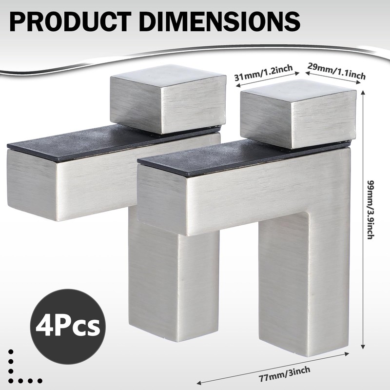 4 Pcs Solid Metal Adjustable Wood/Glass Shelf Bracket Wall Mount,