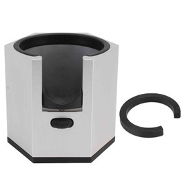 Coffee Portafilter Holder Aluminum Alloy Coffee Portafilter Stand with Removable Bracket Cover Height Adjustable Knob Silver