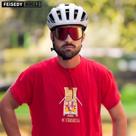 FEISEDY Sunglasses Men Women Oversized Fashion Sports Baseball Fishing Skiing Running Golf Adults Teens Half Frame B0012