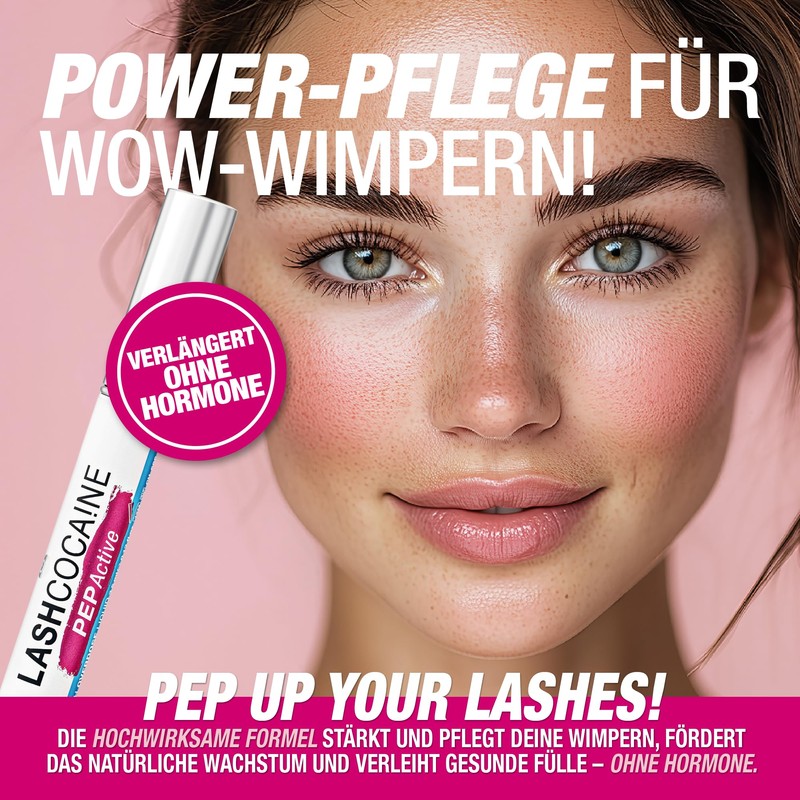 LASHCOCAINE PEP ACTIVE - Eyelash Serum without Hormones - Protects