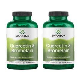 Swanson Quercetin & Bromelain- Supplement- Unique Natural Formula-(250 Capsules, 260/78mg Each) (2 Pack)