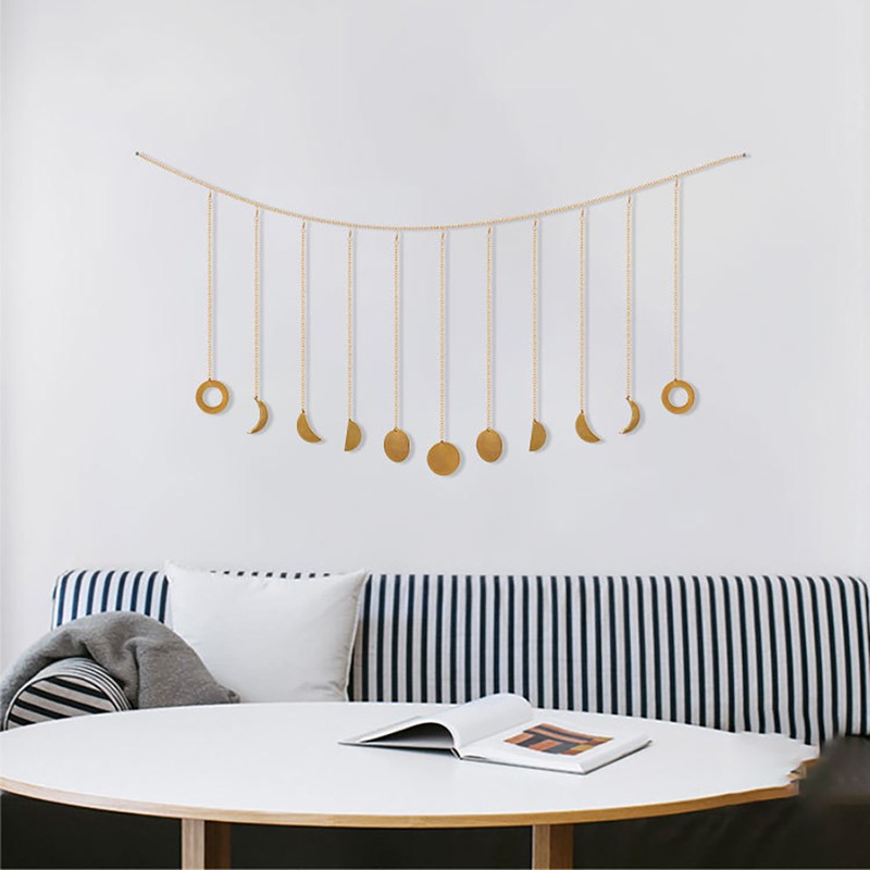 Moon Phase Garland Hanging Moon Phase Decoration Lunar Wall Ornaments