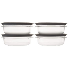 Rubbermaid Premier Food Storage Container, 3 Cup, Grey (4 Pack)