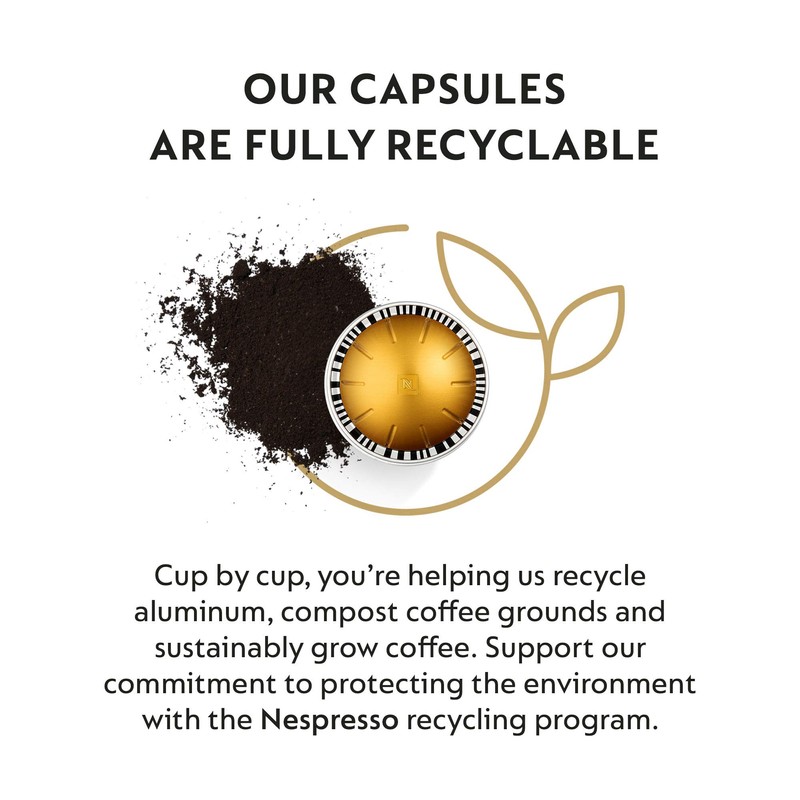 Nespresso Capsules Vertuo, Voltesso, Mild Roast Espresso, 50-Count Espresso Pods,