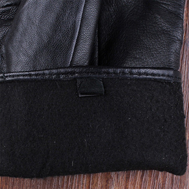 Men Leather Windproof Touch Screen Gloves Winter Warm Waterproof Gloves