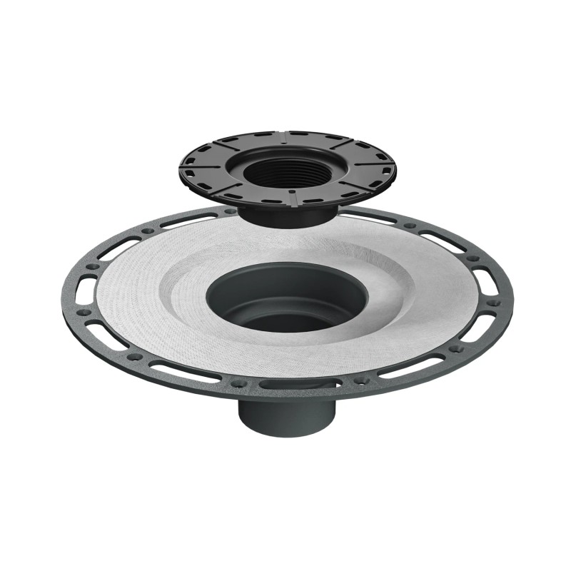 NEODRAIN 6x6 Inch Black Square Floor Drain with ABS Base