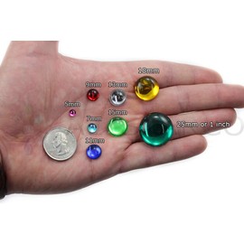 Allstarco 7mm (9/32") Assorted Colors Round Acrylic Cabochons, 300 PCS