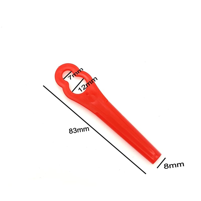JZK 100pcs Plastic Grass Trimmer Blades 83mm Cordless Strimmer Blades