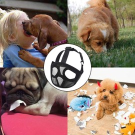 Short Snout Dog Muzzle Breathable Mesh Bulldog Muzzle Adjustable Dog Mouth Cover British French Bulldog Muzzle with Flattened to Prevent Biting Barking Chewing Dog Muzzle for Small Medium Large Dogs