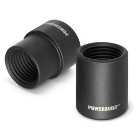 Powerbuilt 2 Pc. Emergency Lug Nut Remover Socket Set – 1/2" Drive, 13/16" & 1" Sockets – Reverse Threaded for Stripped or Damaged Lug Nuts – Chrome Molybdenum Steel – 640857