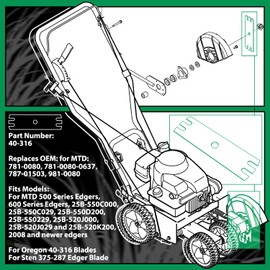 LEFITPA 5 Pack Replacement 781-0080 781-0080-0637 Edger Blade for MTD 25B-550C000 25B-550C029 25B-550D200 25B-550229 25B-520J000 25B-520J029 25B-520K200 2008 Lawn Mower Models (9'' L x 2 1/2" W)
