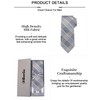 DiBanGu Mens Fromal Necktie Gray Plaid Tie and Pocket Square