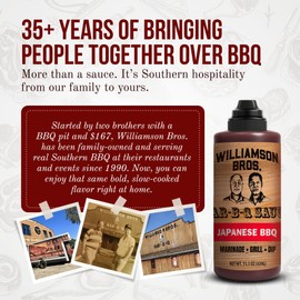 Williamson Bros – Japanese BBQ Sauce | Sweet & Savory with Soy, Sake & Mirin | Teriyaki-Inspired Marinade & Grilling Sauce, 15.5 oz