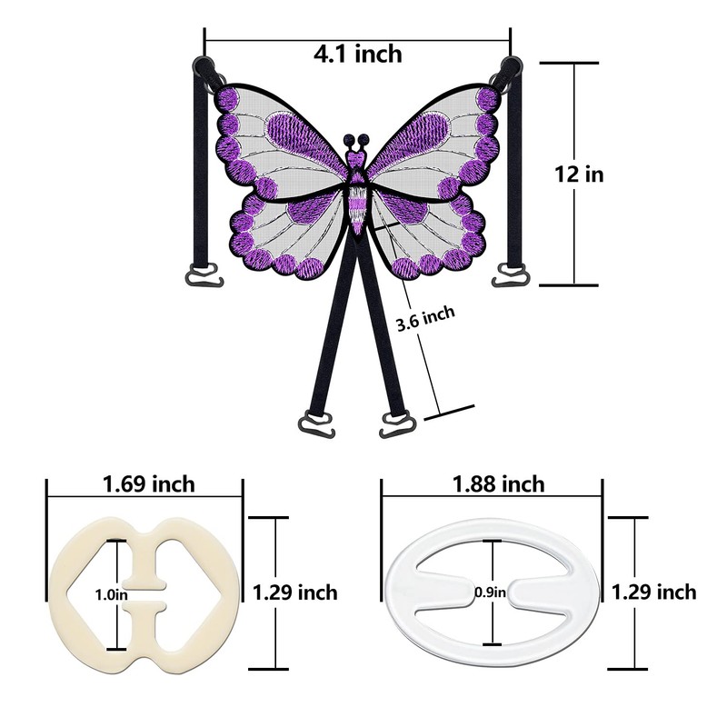 10pcs Bra Strap Clips Sets, 2Pcs Butterfly Bra Straps, 8