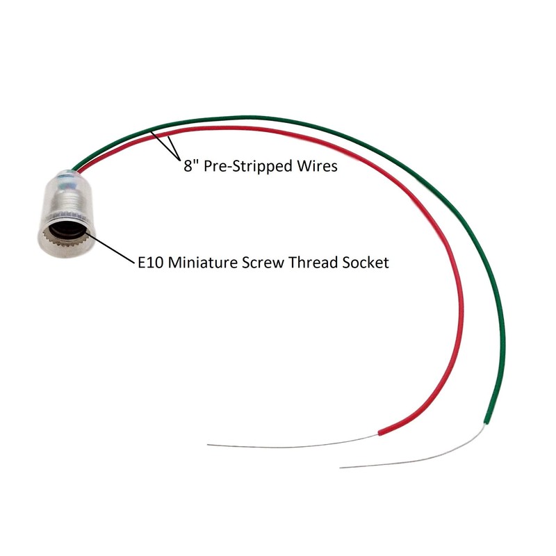 Sci-Supply E10 Bulb Socket Bulb Holder with 8" Insulated Wires