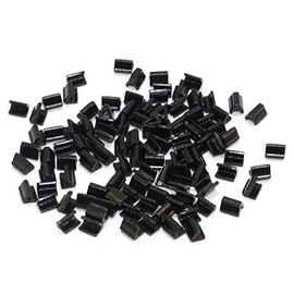 Y.K.K Snap Fastener Stopper Parts, Upper Stopper, 50 Sets, Compatible with Bislon/5 Number, Black Painted F2-230