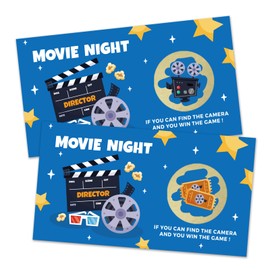 REWIDPARTY 32 Pcs Movie Theme Scratch Off Cards, Movie Night Party Scratch Off Tickets, Lottery Raffle Tickets for Birthday Baby Shower, Funny Birthday Baby Shower Party Cards Supplies Decorations