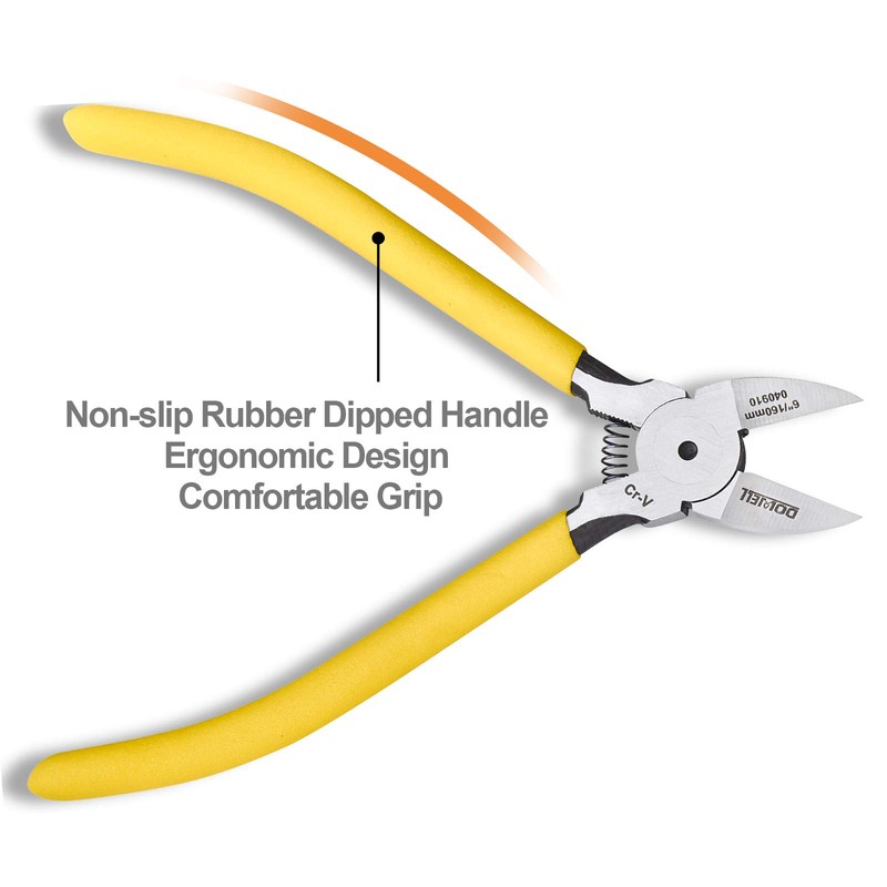 DOWELL Micro Wire Cutter Diagonal Flush Cutters 6 Inch Precision