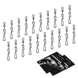 AMZfishing 20x Power Swivels with Quick Change Clip | Quick Change Snap | Fishing Swivels | Fishing Swivels Fishing | Fishing Accessories | Swivel Assortment (20 Pieces, a: #1+4 (23 kg))