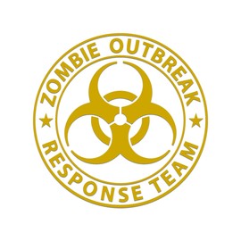 Zombie Outbreak Response Team Sticker Vinyl Decal Notebook Car Window Laptop 5" x 5" (Yellow)