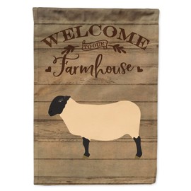 Caroline's Treasures CK6916GF Suffolk Sheep Welcome Flag Garden Size, Small, Multicolor