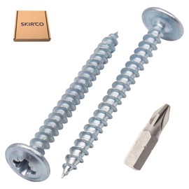 SKIR'CO (Pack of 100) Galvanised Steel 3.5 x 35mm Wood Screws Metal Screws Wafer Head Pozi Self Tapping