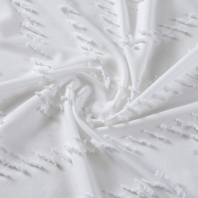 Extra Long Shower Curtains 72 x 84 Inches White Tufted