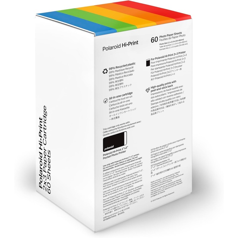 Polaroid Hi Print 2x3 Paper Cartridge, Peel and Stick, 3